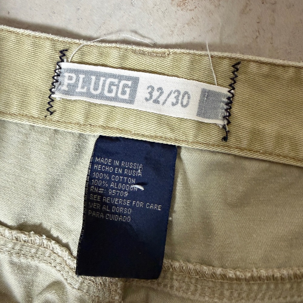 Plugg Co Mens Carpenter Pants 32x30 Tan Khaki Wide Leg Workwear‎ Cotton Vintage - Picture 3 of 8